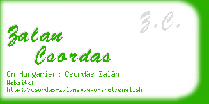 zalan csordas business card